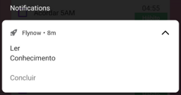 Concluir tarefa pela notificação